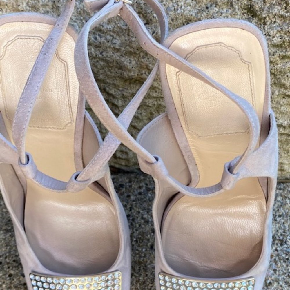 SOLD ❤️ DIOR Lavender Suede Crystal Embellished Platform - Picture 8 of 11